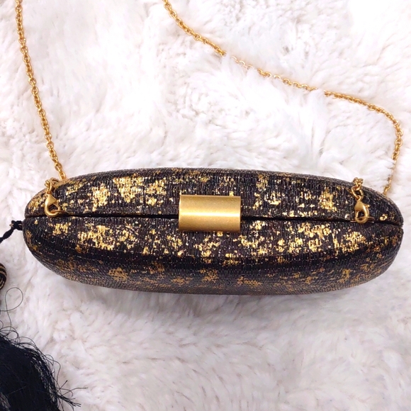 KAYU Elegant Gold and Black Clutch - Picture 4 of 17
